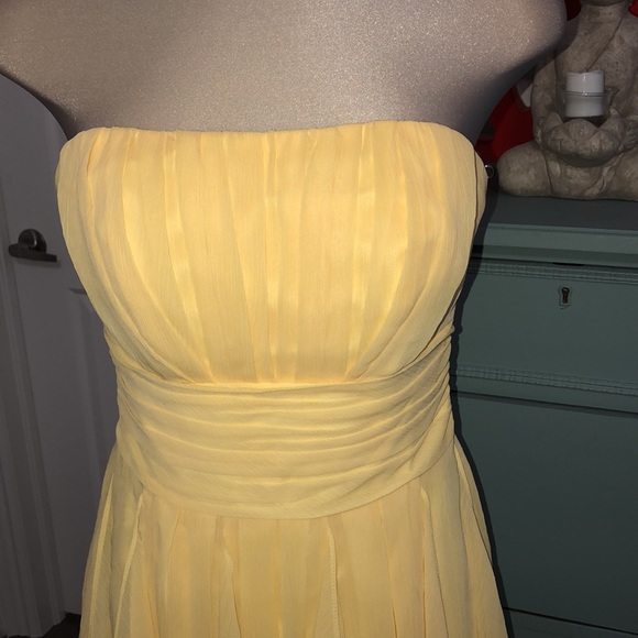 David's Bridal Canary Yellow Knee Length Dress - Picture 2 of 5